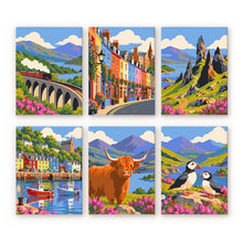 Charger l'image dans la galerie, Mini Série Peinture par Numéros 15x20cm (6 pièces) - Classiques de Voyage en Écosse Figured'Art