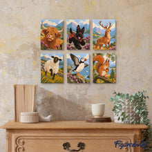 Charger l'image dans la galerie, Mini Série Peinture par Numéros 15x20cm (6 pièces) - Animaux d'Écosse