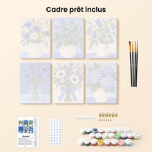 Charger l'image dans la galerie, Mini Série Peinture par Numéros 15x20cm (6 pièces) - Fleurs Sauvages Bleues