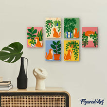 Charger l'image dans la galerie, Mini Série Peinture par Numéros 15x20cm (6 pièces) - Chats et Plantes d’Intérieur