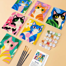 Charger l'image dans la galerie, Mini Série Peinture par Numéros 15x20cm (6 pièces) - Chats Colorés