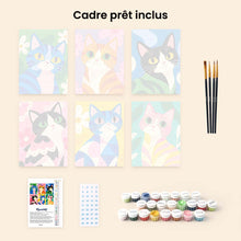 Charger l'image dans la galerie, Mini Série Peinture par Numéros 15x20cm (6 pièces) - Chats Colorés