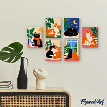 Charger l'image dans la galerie, Mini Série Peinture par Numéros 15x20cm (6 pièces) - Moments Câlins avec les Chats