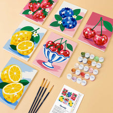 Charger l'image dans la galerie, Mini Série Peinture par Numéros 15x20cm (6 pièces) - Fruits Disco