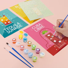 Charger l&#39;image dans la galerie, Peinture par numéros – Coffret de 6 toiles | Cocktails Célèbres