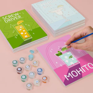 Peinture par numéros – Coffret de 6 toiles | Cocktails Célèbres