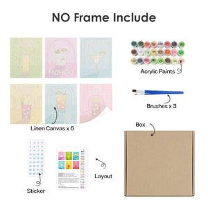 Peinture par numéros – Coffret de 6 toiles | Cocktails Célèbres