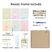 Charger l&#39;image dans la galerie, Peinture par numéros – Coffret de 6 toiles | Cocktails Célèbres