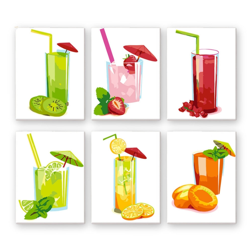 Peinture par numéros – Coffret de 6 toiles | Jus de Fruits Frais Figured'Art
