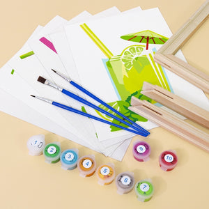 Peinture par numéros – Coffret de 6 toiles | Jus de Fruits Frais