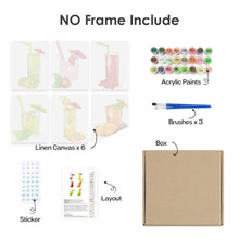 Charger l&#39;image dans la galerie, Peinture par numéros – Coffret de 6 toiles | Jus de Fruits Frais