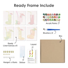 Charger l&#39;image dans la galerie, Peinture par numéros – Coffret de 6 toiles | Jus de Fruits Frais