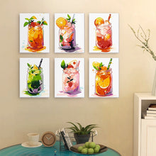 Charger l&#39;image dans la galerie, Peinture par numéros – Coffret de 6 toiles | Boissons Fruitées en Bocal