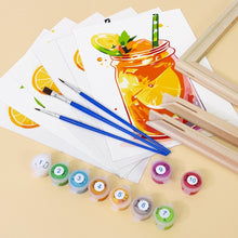 Charger l&#39;image dans la galerie, Peinture par numéros – Coffret de 6 toiles | Boissons Fruitées en Bocal