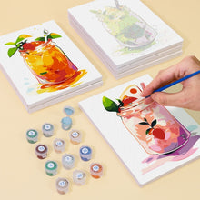 Charger l&#39;image dans la galerie, Peinture par numéros – Coffret de 6 toiles | Boissons Fruitées en Bocal