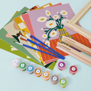 Peinture par numéros – Coffret de 6 toiles | Vases Floraux Abstraits