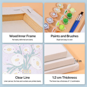 Peinture par numéros – Coffret de 6 toiles | Vases Floraux Abstraits