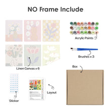 Charger l&#39;image dans la galerie, Peinture par numéros – Coffret de 6 toiles | Vases Floraux Abstraits