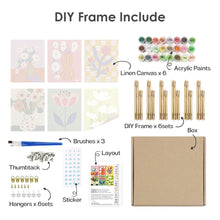Charger l&#39;image dans la galerie, Peinture par numéros – Coffret de 6 toiles | Vases Floraux Abstraits