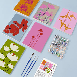 Peinture par numéros – Coffret de 6 toiles | Impressions Florales Modernes