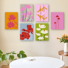 Charger l&#39;image dans la galerie, Peinture par numéros – Coffret de 6 toiles | Impressions Florales Modernes