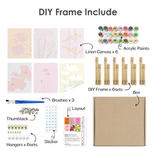 Charger l&#39;image dans la galerie, Peinture par numéros – Coffret de 6 toiles | Impressions Florales Modernes