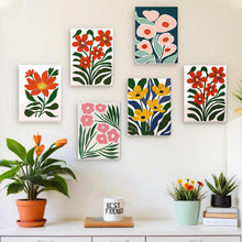 Charger l&#39;image dans la galerie, Peinture par numéros – Coffret de 6 toiles | Motifs Floraux Colorés