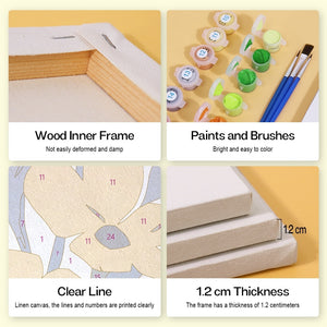 Peinture par numéros – Coffret de 6 toiles | Motifs Floraux Colorés