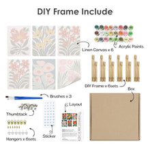 Charger l&#39;image dans la galerie, Peinture par numéros – Coffret de 6 toiles | Motifs Floraux Colorés
