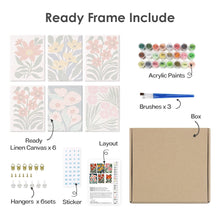 Charger l&#39;image dans la galerie, Peinture par numéros – Coffret de 6 toiles | Motifs Floraux Colorés