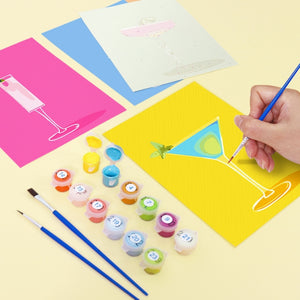 Peinture par numéros – Coffret de 6 toiles | Verres à Cocktail Élégants