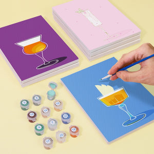 Peinture par numéros – Coffret de 6 toiles | Verres à Cocktail Élégants