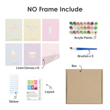 Charger l&#39;image dans la galerie, Peinture par numéros – Coffret de 6 toiles | Verres à Cocktail Élégants