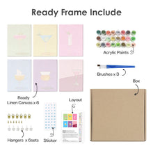 Charger l&#39;image dans la galerie, Peinture par numéros – Coffret de 6 toiles | Verres à Cocktail Élégants