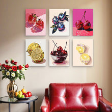 Charger l&#39;image dans la galerie, Peinture par numéros – Coffret de 6 toiles | Fruits Disco