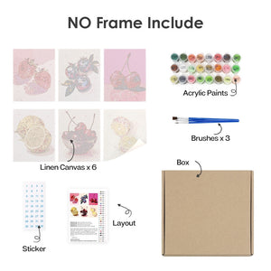 Peinture par numéros – Coffret de 6 toiles | Fruits Disco