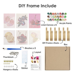 Peinture par numéros – Coffret de 6 toiles | Fruits Disco