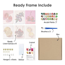 Charger l&#39;image dans la galerie, Peinture par numéros – Coffret de 6 toiles | Fruits Disco