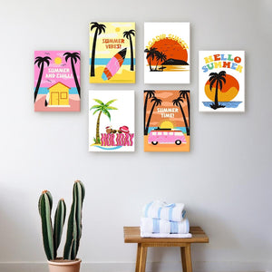 Peinture par numéros – Coffret de 6 toiles | Affiches de Plage Estivale