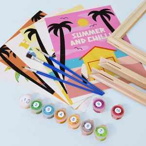 Peinture par numéros – Coffret de 6 toiles | Affiches de Plage Estivale