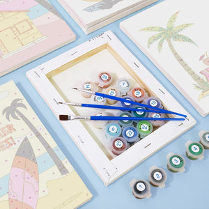 Peinture par numéros – Coffret de 6 toiles | Affiches de Plage Estivale