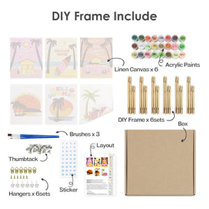 Peinture par numéros – Coffret de 6 toiles | Affiches de Plage Estivale