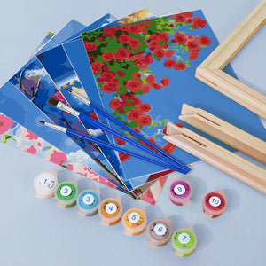 Peinture par numéros – Coffret de 6 toiles | Bouquets de Fleurs dans le Ciel