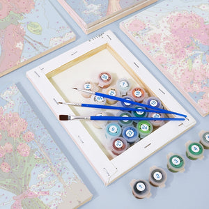 Peinture par numéros – Coffret de 6 toiles | Bouquets de Fleurs dans le Ciel