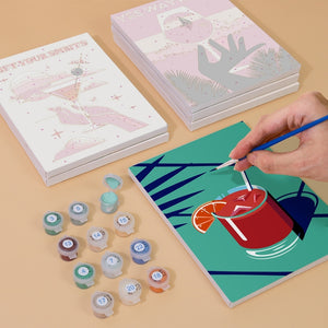 Peinture par numéros – Coffret de 6 toiles | Affiches de Cocktails Chics