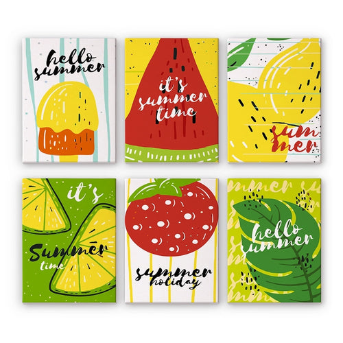 Peinture par numéros – Coffret de 6 toiles | Illustrations de Fruits d’Été Figured'Art