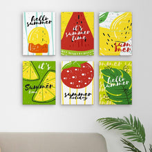 Charger l&#39;image dans la galerie, Peinture par numéros – Coffret de 6 toiles | Illustrations de Fruits d’Été