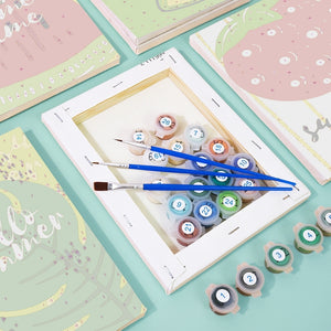 Peinture par numéros – Coffret de 6 toiles | Illustrations de Fruits d’Été