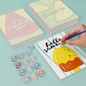 Peinture par numéros – Coffret de 6 toiles | Illustrations de Fruits d’Été