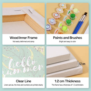 Peinture par numéros – Coffret de 6 toiles | Illustrations de Fruits d’Été